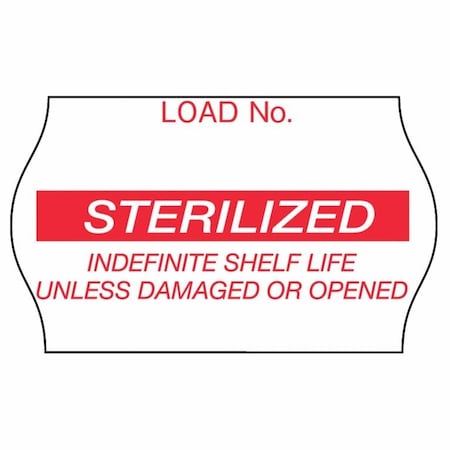 Comply Pre-Printed Label Laboratory Use Red Label Sterilized Red Sterilization Label 5/8x1-1/8 In., 13500PK 1269R